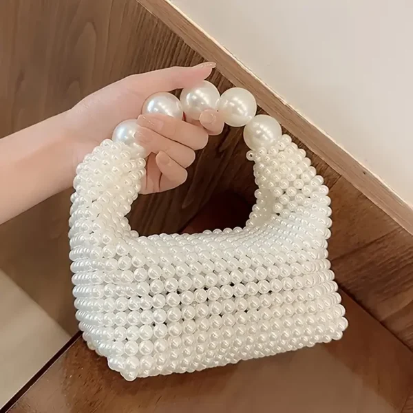 Ivory White Pearl Evening Handbag - Image 3