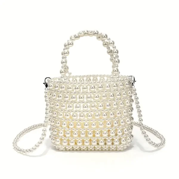 Elegant-Embellished Hollow-Out Wedding Clutch Purse with Detachable Chain Strap & Clasp Closure