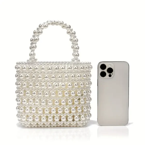 Elegant-Embellished Hollow-Out Wedding Clutch Purse with Detachable Chain Strap & Clasp Closure - Image 4