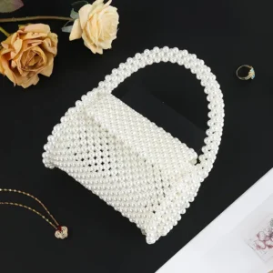 Handcrafted Faux Pearl Evening Clutch for Women
