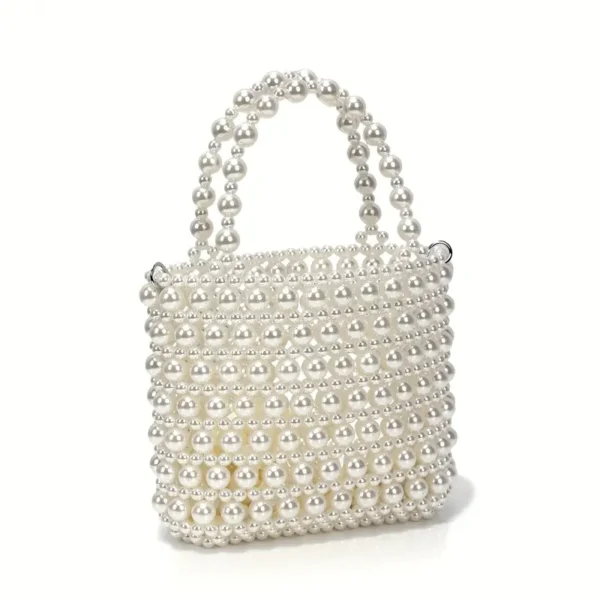 Elegant-Embellished Hollow-Out Wedding Clutch Purse with Detachable Chain Strap & Clasp Closure - Image 5