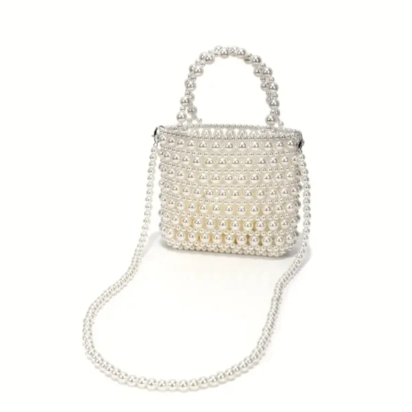 Elegant-Embellished Hollow-Out Wedding Clutch Purse with Detachable Chain Strap & Clasp Closure - Image 8