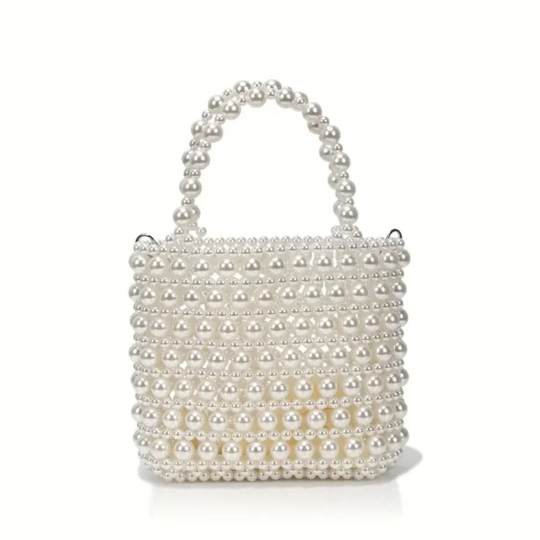 Elegant-Embellished Hollow-Out Wedding Clutch Purse with Detachable Chain Strap & Clasp Closure - Image 9