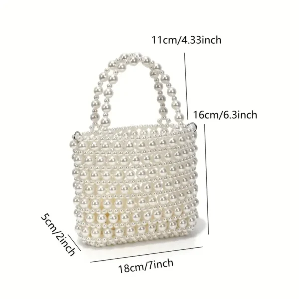 Elegant-Embellished Hollow-Out Wedding Clutch Purse with Detachable Chain Strap & Clasp Closure - Image 2