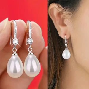 Elegant Oval Teardrop Pendant Earrings