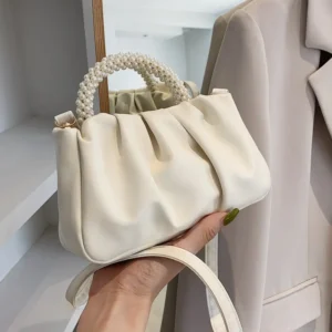 Bag Wallet Synthetic Synthetic Leather Pleated Handbag Bridal