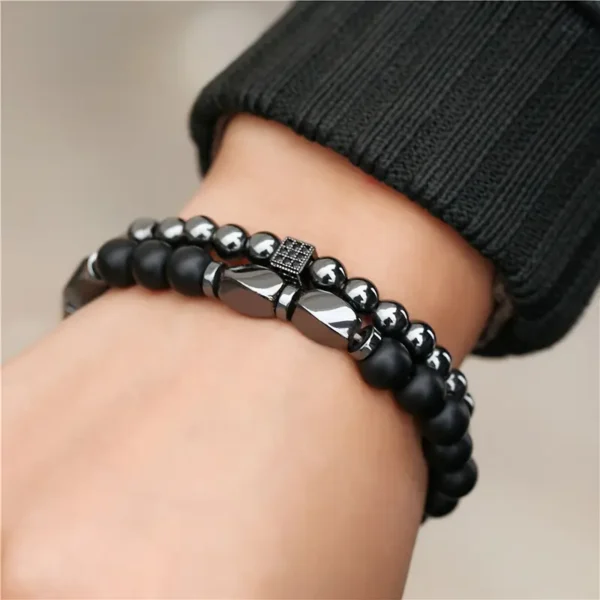 New Fashion Men's Bracelet Set 2 Pieces - Image 4