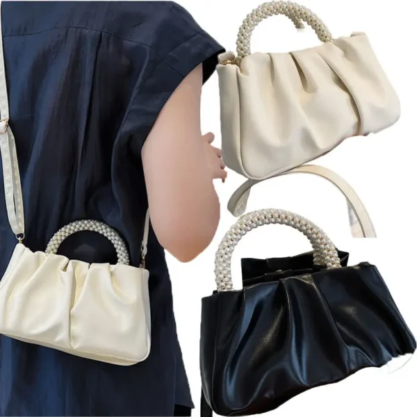 Bag Wallet Synthetic Synthetic Leather Pleated Handbag Bridal - Image 2