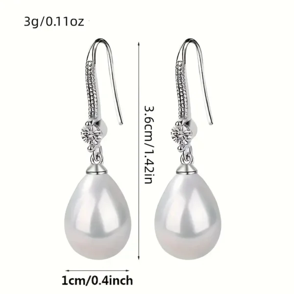 Elegant Oval Teardrop Pendant Earrings - Image 5