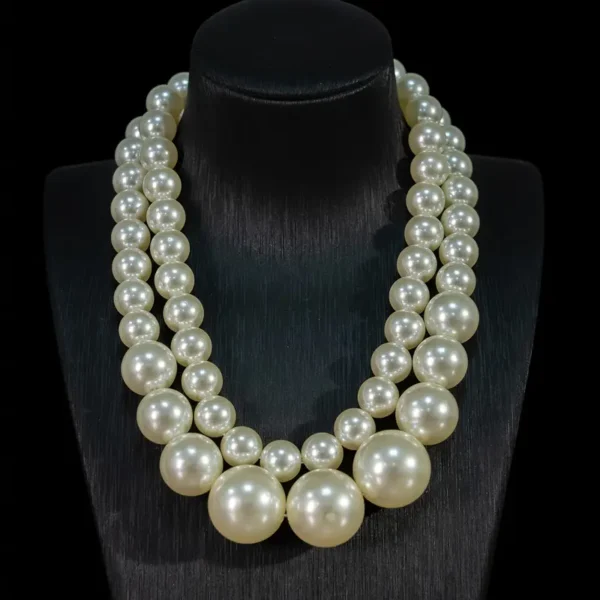 Retro Exaggerated Large Pearl Choker Clavicle Chain - Image 2