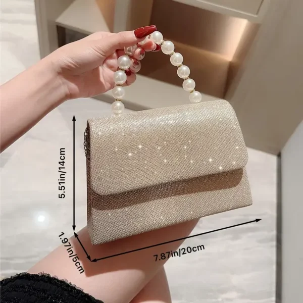 Elegant Evening Clutch For Ladies, Featuring A Pearl Handle - Image 2