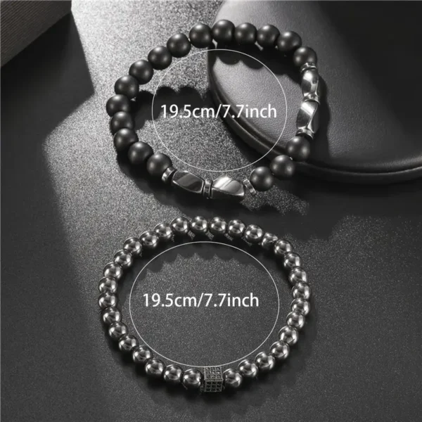 New Fashion Men's Bracelet Set 2 Pieces - Image 5