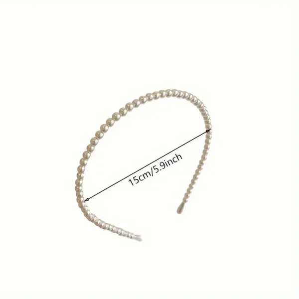 Elegant Minimalist Faux Pearl Headband - Image 3