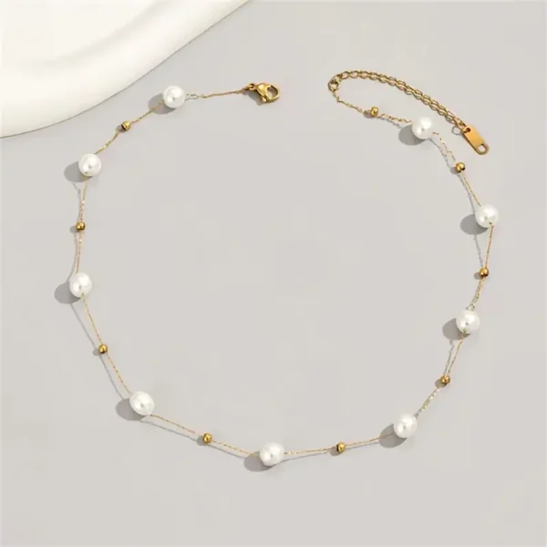 Elegant Imitation Pearl Beads Necklace - Image 2