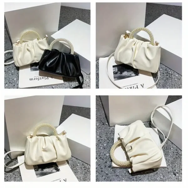 Bag Wallet Synthetic Synthetic Leather Pleated Handbag Bridal - Image 4