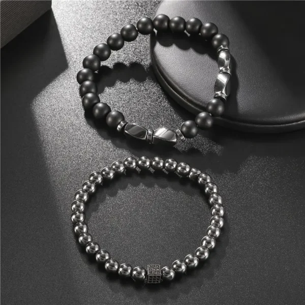 New Fashion Men's Bracelet Set 2 Pieces - Image 3