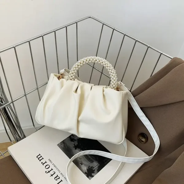 Bag Wallet Synthetic Synthetic Leather Pleated Handbag Bridal - Image 3
