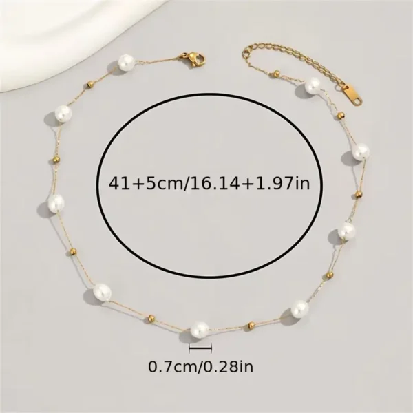 Elegant Imitation Pearl Beads Necklace - Image 3