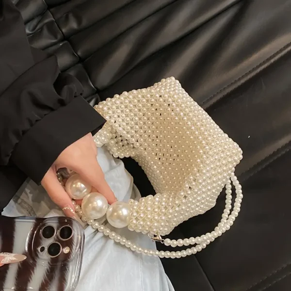 Ivory White Pearl Evening Handbag - Image 2