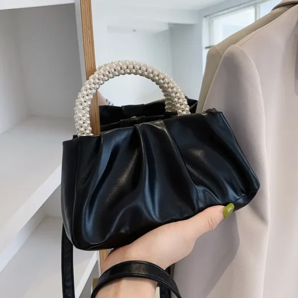 Bag Wallet Synthetic Synthetic Leather Pleated Handbag Bridal - Image 5