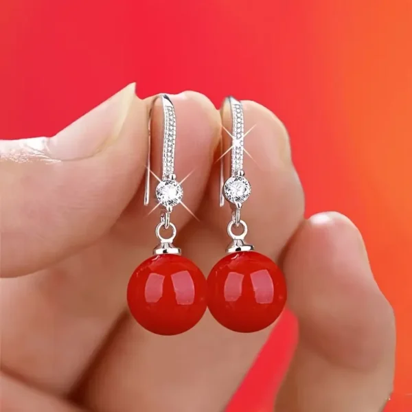 Elegant Oval Teardrop Pendant Earrings - Image 3