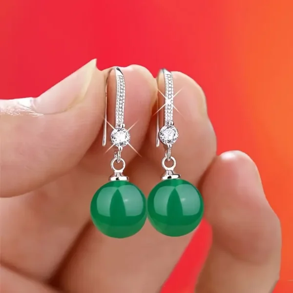 Elegant Oval Teardrop Pendant Earrings - Image 4